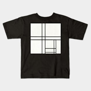 Composition in White and Black Kids T-Shirt